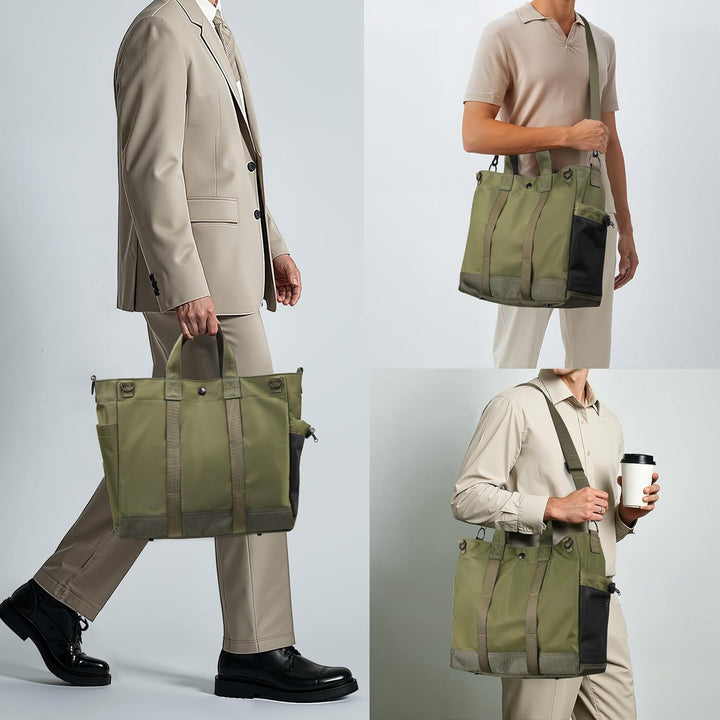 Een unisex schoudertas die functionaliteit en stijl combineert, met multi-vakken en verstelbare band.