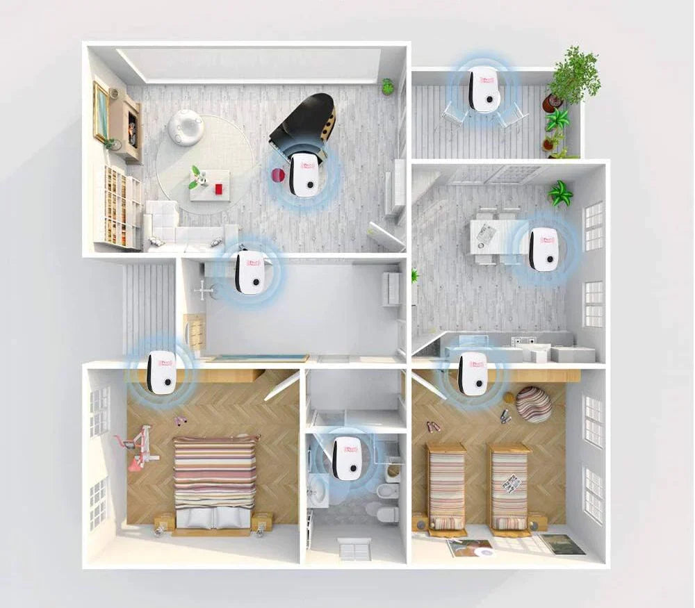 Detailopname van de ongediertebestrijder, toont strak ontwerp en eenvoudige plug-and-play functionaliteit.