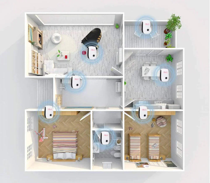 Detailopname van de ongediertebestrijder, toont strak ontwerp en eenvoudige plug-and-play functionaliteit.