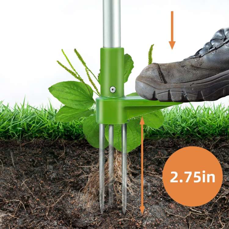 Ergonomische onkruidtrekker voor moeiteloos wieden. Verwijdert onkruid staand, zonder bukken. Ideaal tuingereedschap.