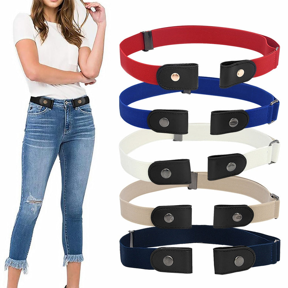 Elastische tailleband zonder gesp voor dames, comfortabel en minimalistisch ontwerp, ideaal voor alledaags gebruik.