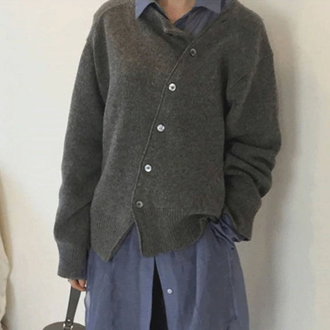 Comfortabel warm damesvest van kasjmier met knoopsluiting, een must-have voor de koude winterdagen.