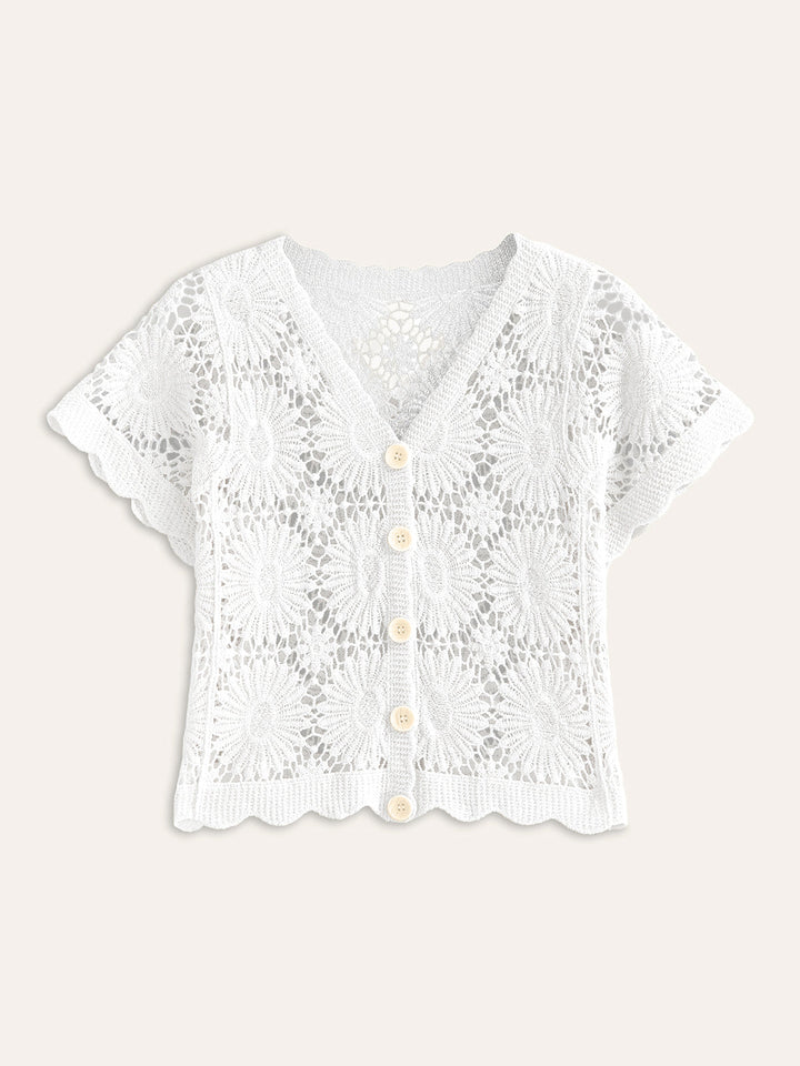 Chique damesvest met levendig bloemenpatroon en praktische knoopsluiting. Perfect voor casual outfits.