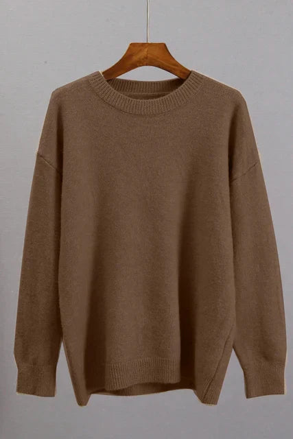 Stijlvolle zwarte kasjmier damestrui, perfect voor elke gelegenheid. Elegante gebreide trui.