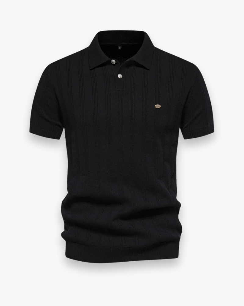 Klassiek heren polo shirt, zacht en ademend, voor een comfortabele en elegante uitstraling tijdens warme dagen.