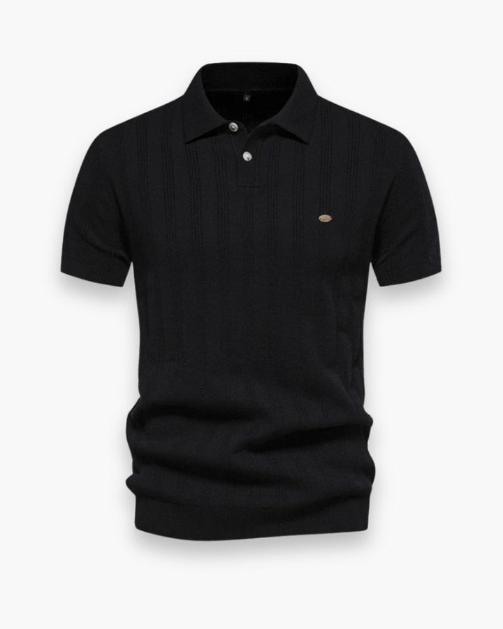 Klassiek heren polo shirt, zacht en ademend, voor een comfortabele en elegante uitstraling tijdens warme dagen.