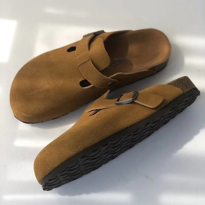 "Elegant leren unisex sandalen, lichtgewicht comfort, ergonomisch voetbed, geschikt voor zomerdagen, maat 35-45."