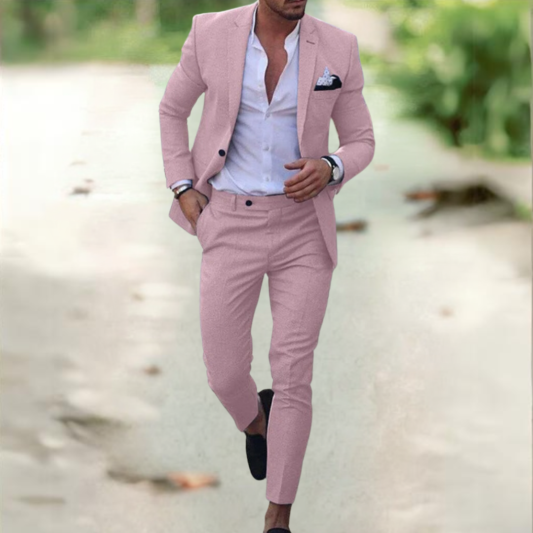 Heren slim fit pak; perfect voor een professionele, stijlvolle uitstraling en zakelijke events.