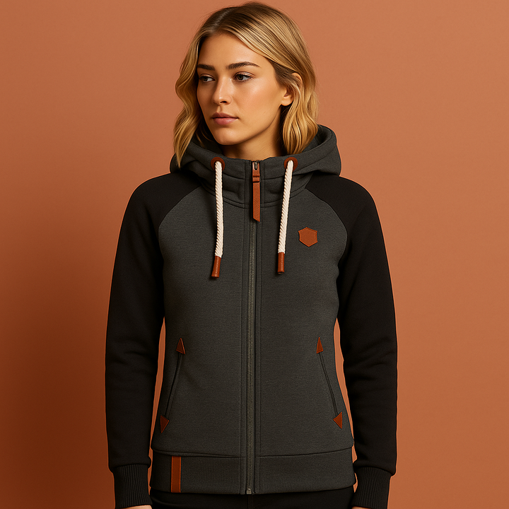 Elegant zwart damesvest met rits, comfortabele losse pasvorm. Stijlvolle casual cardigan voor elke gelegenheid.