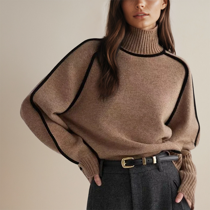 Elegante Althea damestrui, warm en comfortabel. Zachte gebreide wintertrui voor stijlvolle vrouwen. Perfect voor koude dagen.