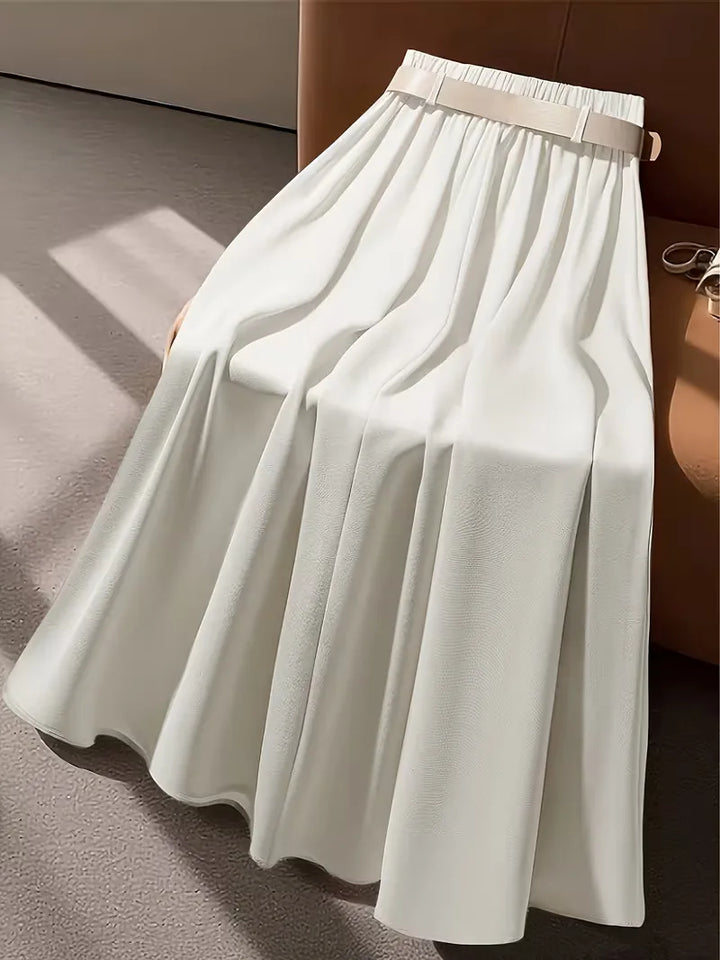 Elegante dames plooirok, hoge taille voor een chique silhouet, midi-lengte, perfecte smartcasual.
