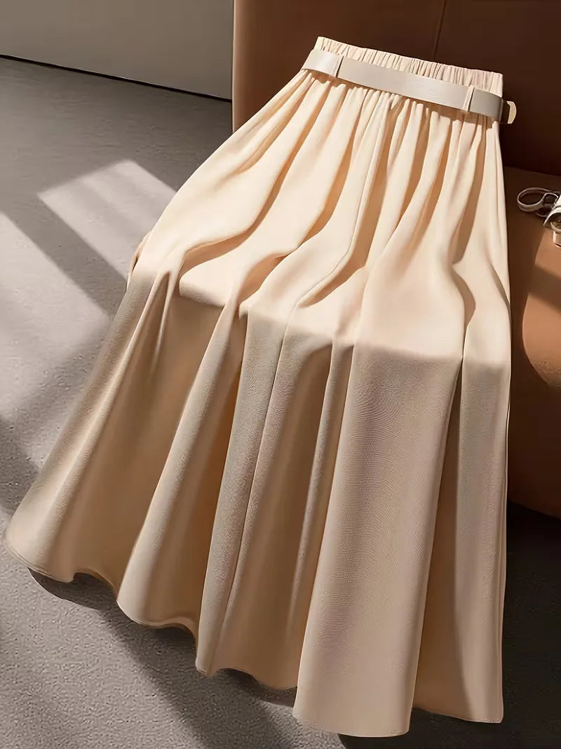 Modieuze plooirok voor dames, hoge taille midirok, ideaal voor een smartcasual look.