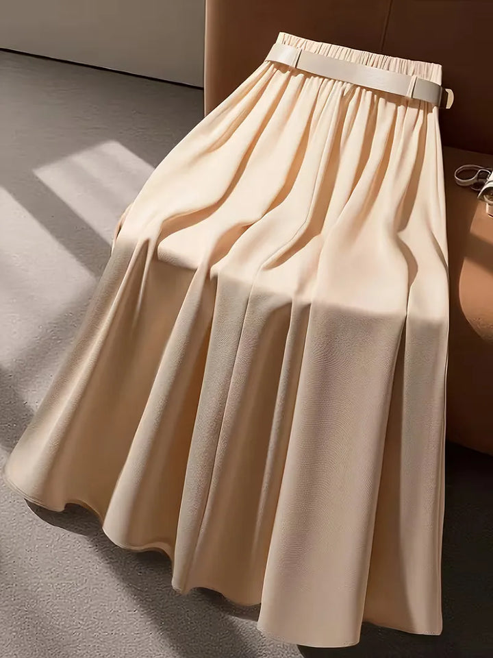 Modieuze plooirok voor dames, hoge taille midirok, ideaal voor een smartcasual look.