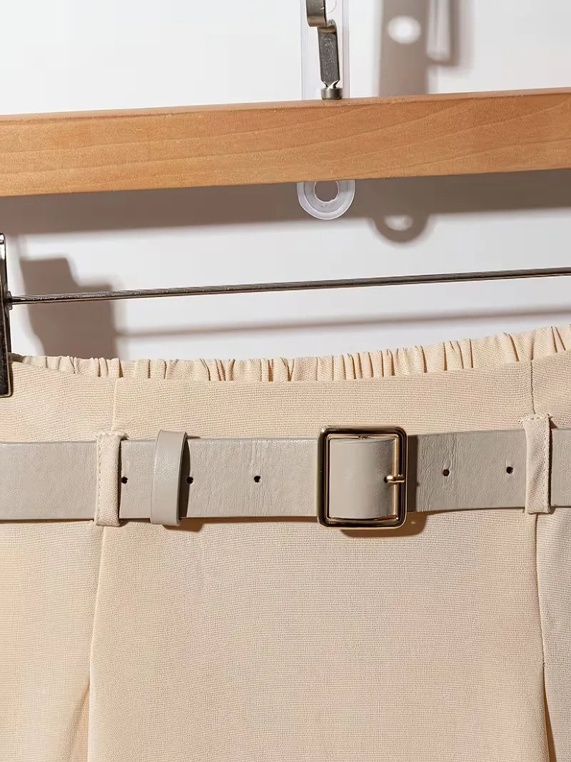 Witte plooirok dames, elegante hoge taille midirok, veelzijdig voor casual en smart casual.