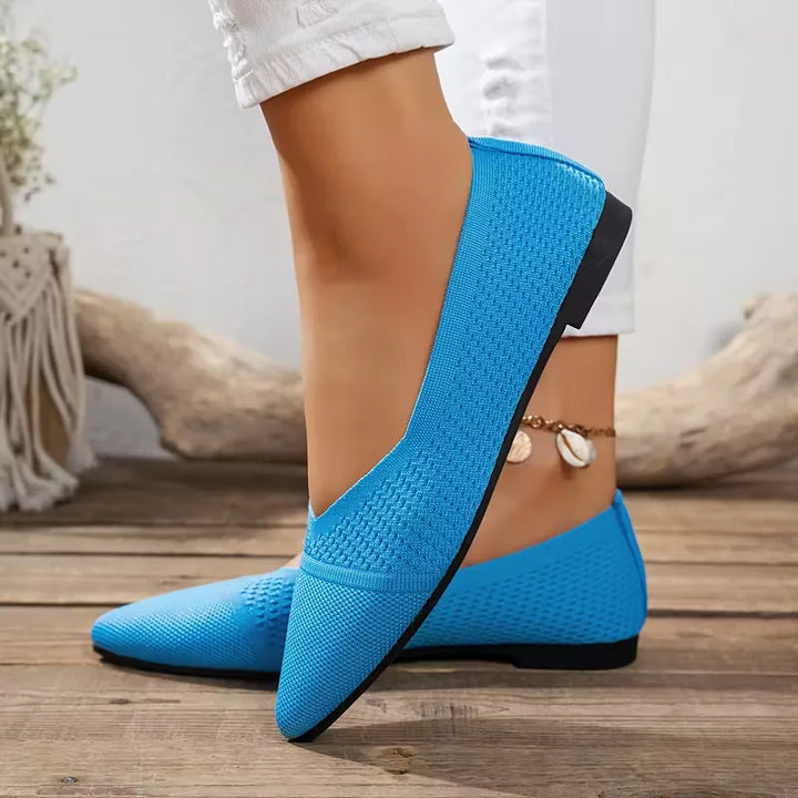 Ultiem comfort dames ballerina's met puntige neus. Platte zool, perfecte pasvorm en elegante stijl.