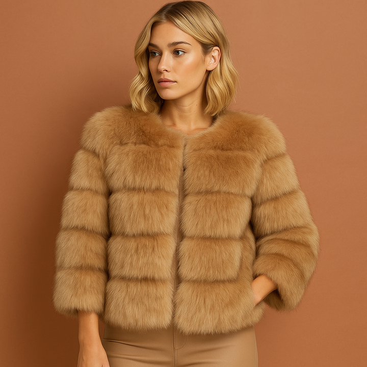 Elegante dames bondjas met luxe uitstraling, perfect als stijlvolle winterjas of chique herfstjas. Comfortabele mode.