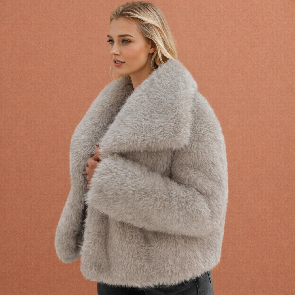 Elegante dames bondjas. Warme, stijlvolle winterjas voor dames. Tijdloos comfortabele herfstjas, perfect voor mode.