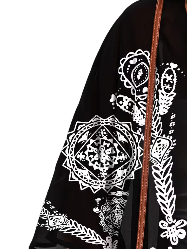 Losvallende dames chiffon kimono met elegante bloemenprint, comfortabele en stijlvolle cover-up voor de zomer.