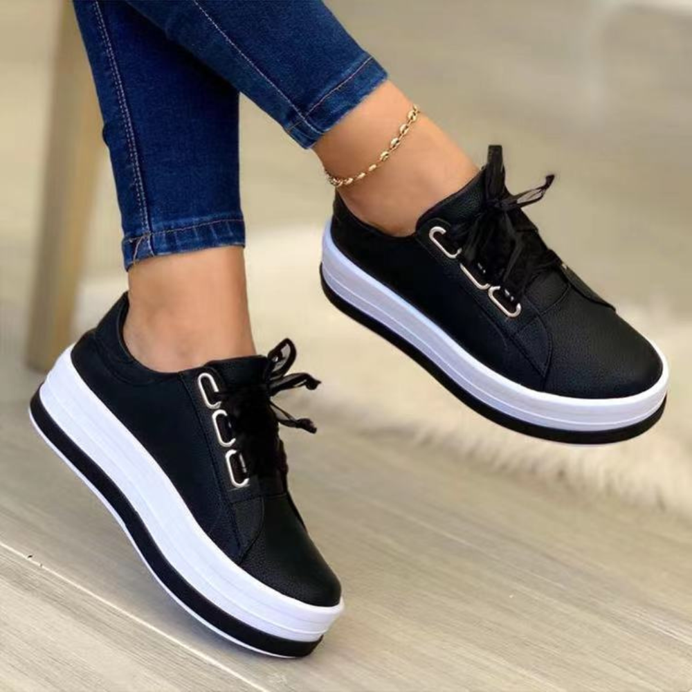 Elegante dames comfortschoenen met lintveters, bieden orthopedische steun voor dagelijks gebruik. Trendy damesschoenen.