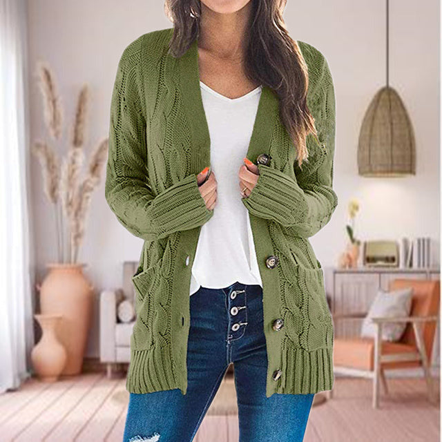 "Elegante dames gebreid vest met knoopjes, zachte stof, loose fit, ideaal voor elke gelegenheid."