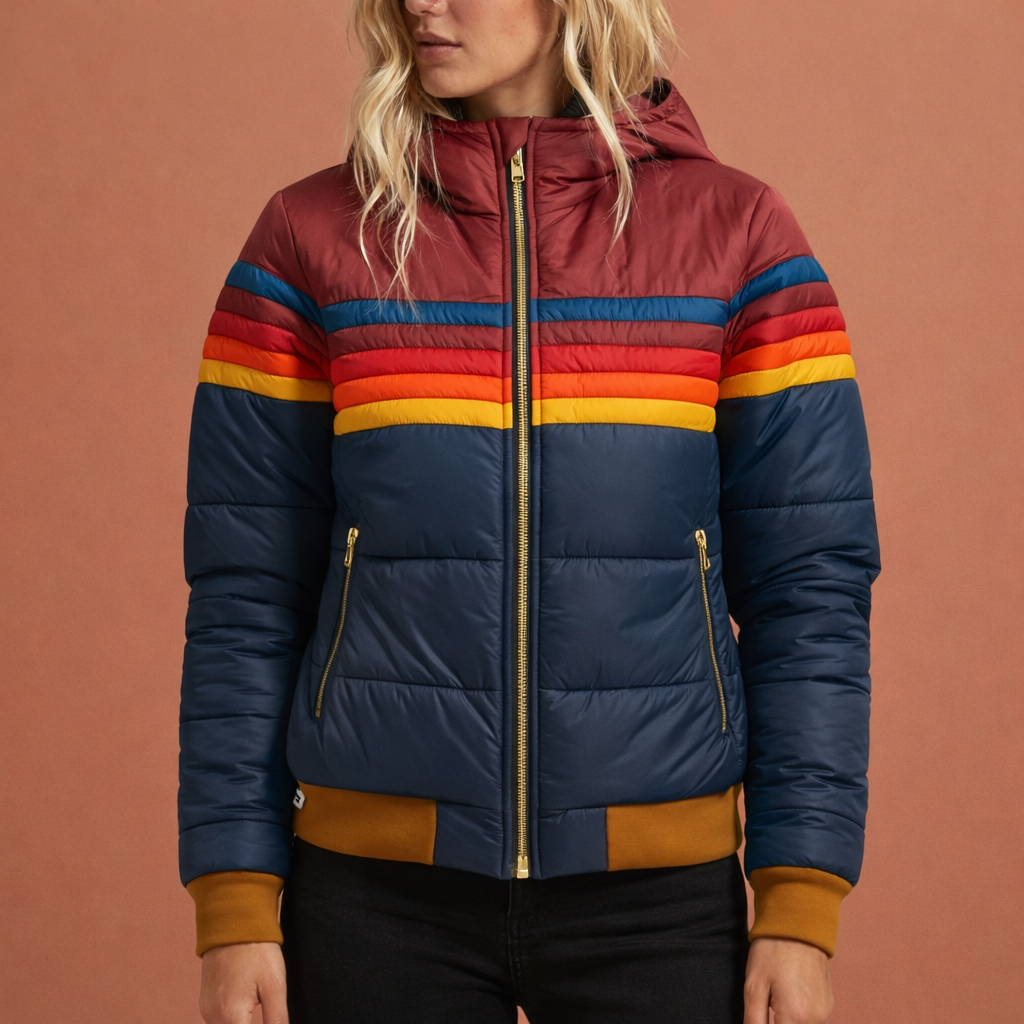 Stijlvolle casual donsjas voor dames, gewatteerd en warm, ideale bovenkleding voor koelere dagen.