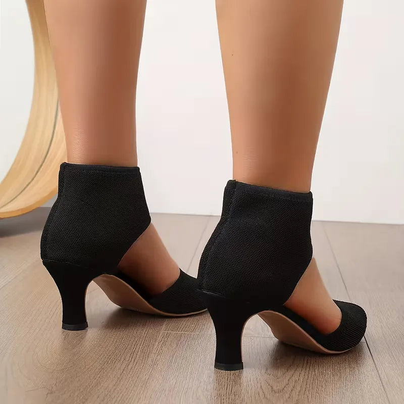Elegante dames hak sandalen, open teen design, hoge hak voor zomer en feest.