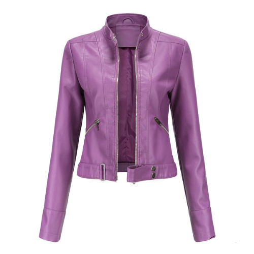 Trendy dames jas van leer met ritssluiting, geeft elke outfit een moderne, chique uitstraling. Stijlvolle bovenkleding.