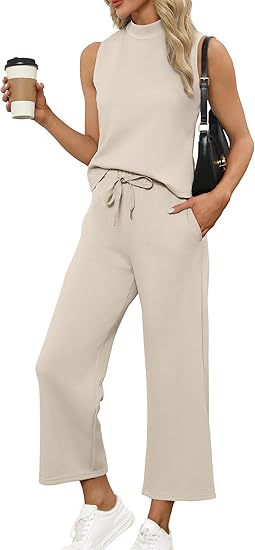 Perfecte casual kleding: comfortabele dames loungewear set met elegante top en wijde broek.