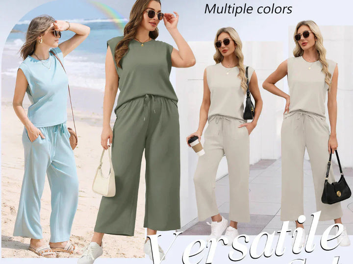 Detail van de comfortabele, elegante top uit de tweedelige dames loungewear set.
