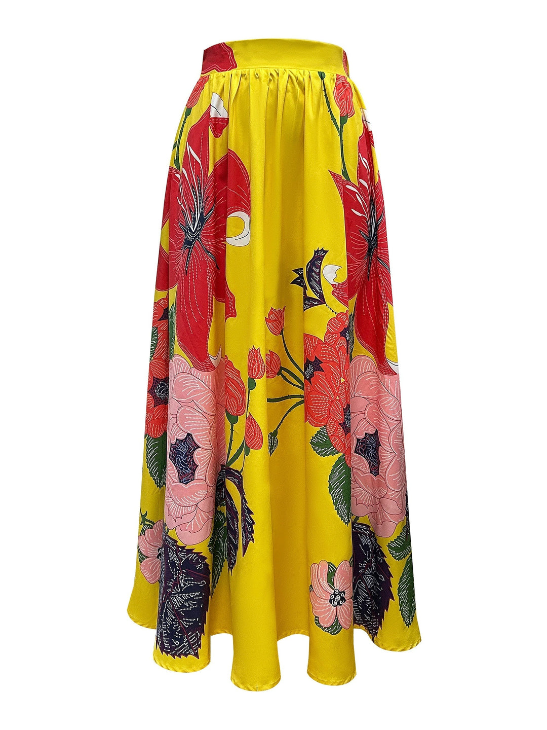 Elegante dames maxi rok met hoge taille en levendige bloemenprint. Perfecte zomerrok voor elke modieuze vrouw.