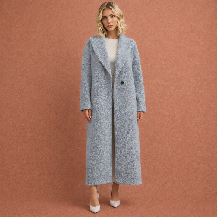 Modieuze lange dames jas, oversized mantel voor herfst/winter. Warm en elegant, perfecte bovenkleding.