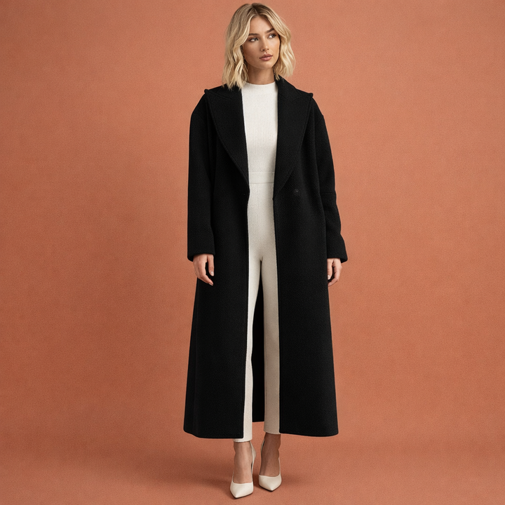 Stijlvolle dames oversized jas, een elegante lange mantel. Ideale modekeuze voor herfst en winter bovenkleding.