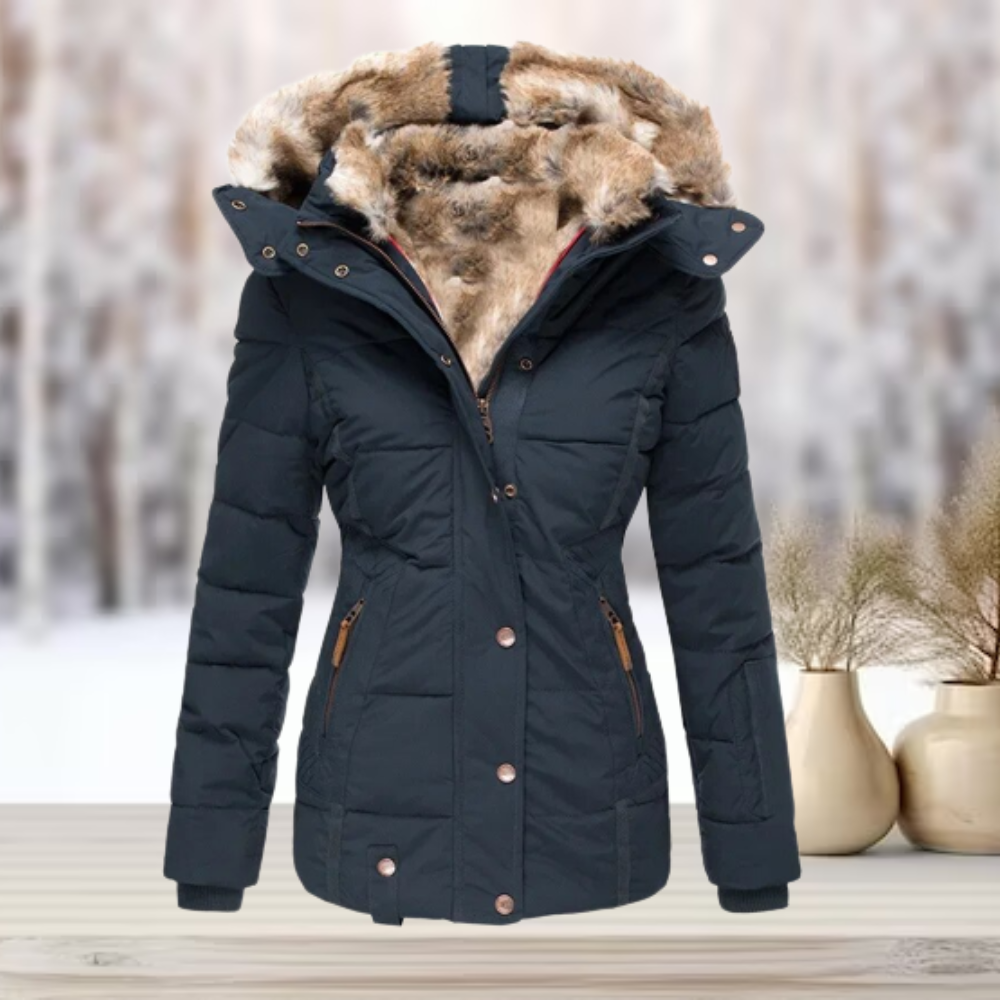 Moderne dames pufferjas voor de winter. Deze warme en stijlvolle winterjas biedt optimaal comfort.