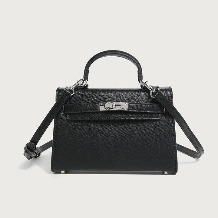 Compacte veganistisch leren dames tas in tijdloos khaki, perfect als elegante schoudertas accessoire.