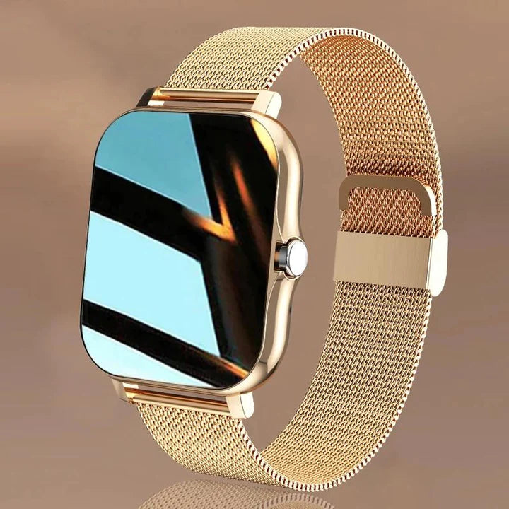 "Elegante dames smartwatch: stijlvol metalen horloge met groot touchscreen, geschikt voor gezondheidstracking en notificaties
