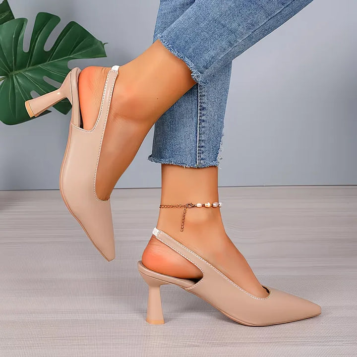 Dames stiletto mules met puntneus voor feestgelegenheden; comfortabele slip-ons met elegante middenhoge hak.