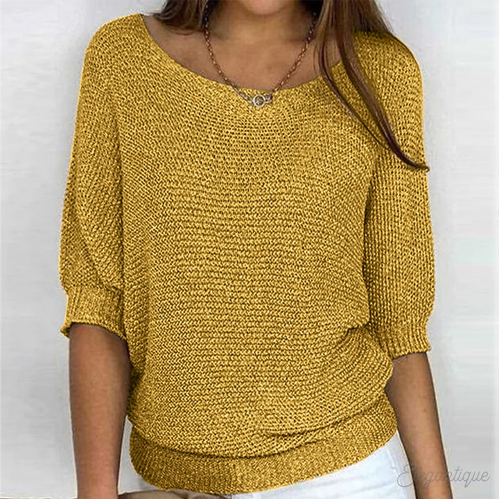 Veelzijdige dames trui voor herfst en winter, comfortabele pullover met ronde hals voor diverse outfits.