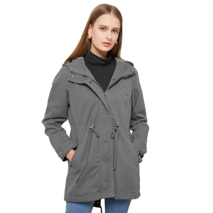 Elegante dames winddichte jas met capuchon, waterafstotend en ademend, perfect voor lente/herfst casual outdoor.