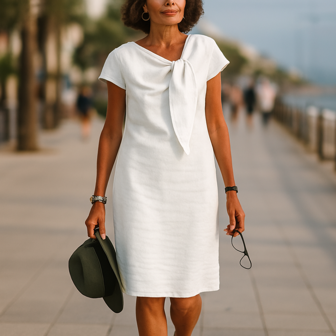 Stijlvolle mini zomerjurk voor vrouwen, met chic lintdetail voor een modieuze look.
