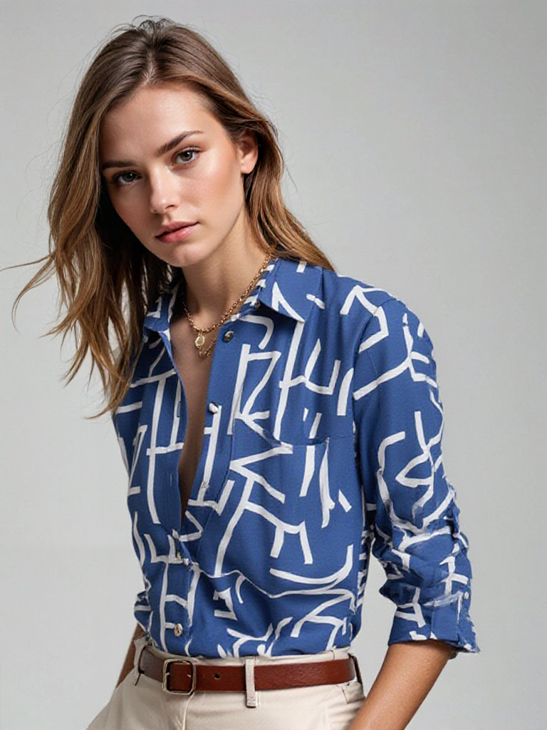 "Elegante damesblouse met omslagkraag, tijdloos design, flatteus en veelzijdig, past bij zowel casual als formele outfits."