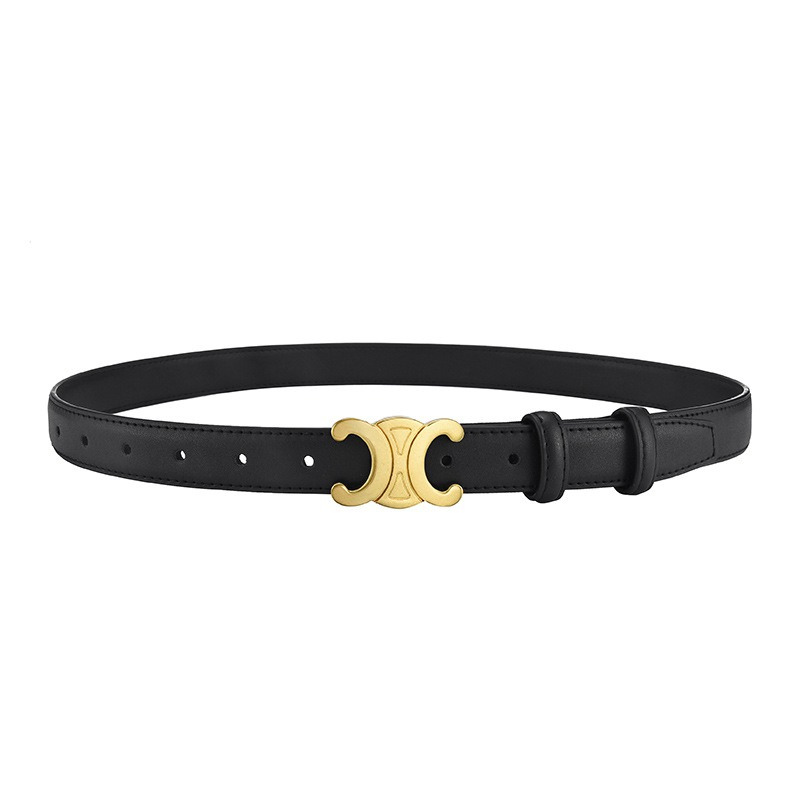 Elegante damesriem van kunstleer met glanzende gouden gesp, perfecte mode accessoire voor elke outfit.