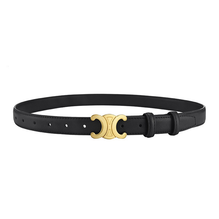 Elegante damesriem van kunstleer met glanzende gouden gesp, perfecte mode accessoire voor elke outfit.