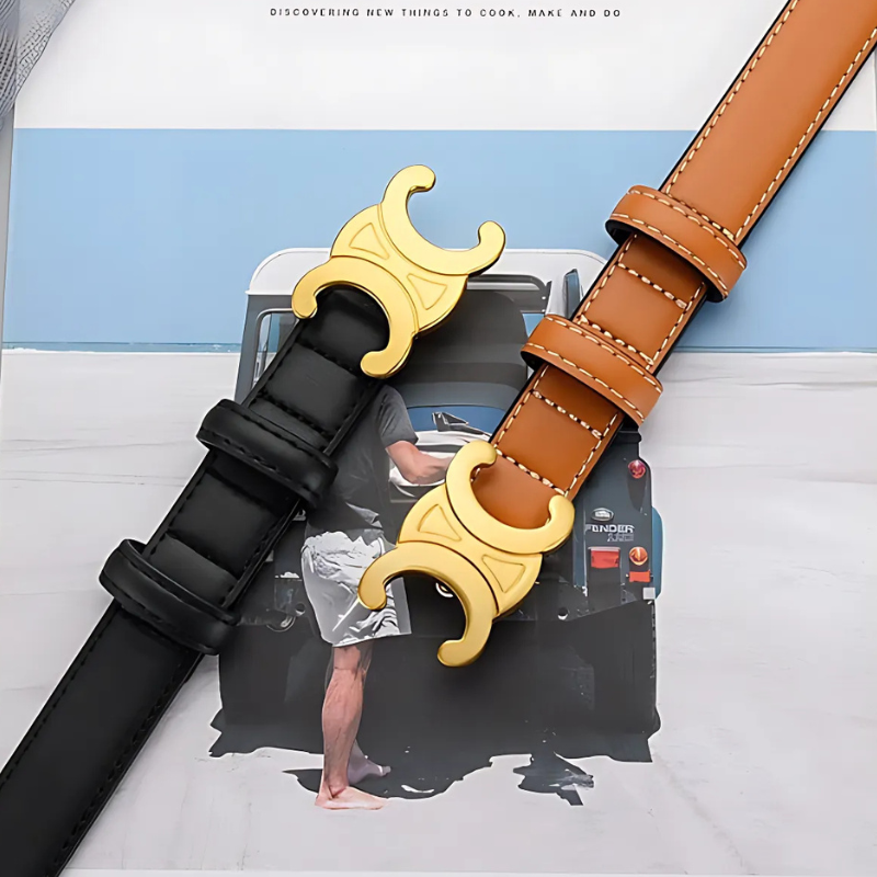 Prachtige kunstleren damesriem met gouden gesp, een elegant cadeau en verstelbare mode accessoire.