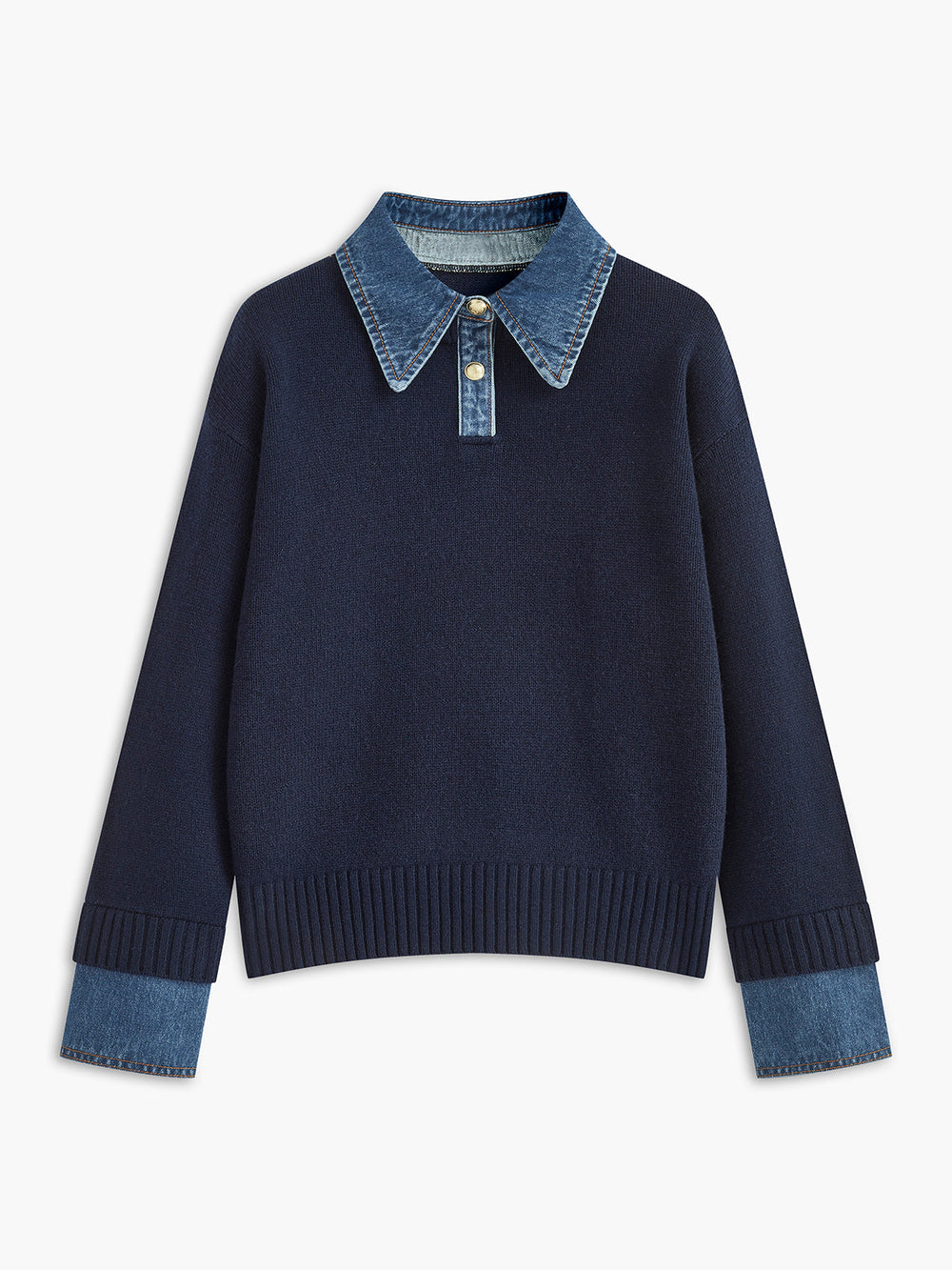 Comfortabele dames pullover met klassieke overhemdkraag. Ideaal voor herfst en winter, stijlvol en warm.