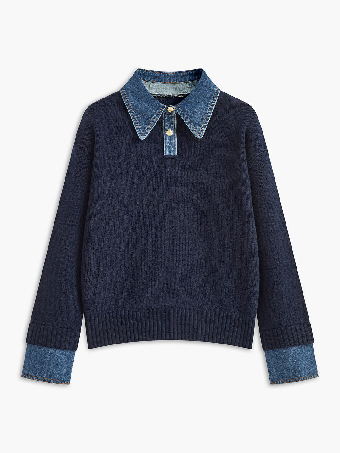 Comfortabele dames pullover met klassieke overhemdkraag. Ideaal voor herfst en winter, stijlvol en warm.