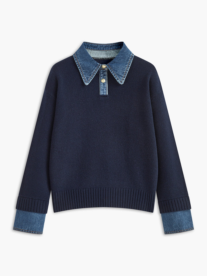 Comfortabele dames pullover met klassieke overhemdkraag. Ideaal voor herfst en winter, stijlvol en warm.
