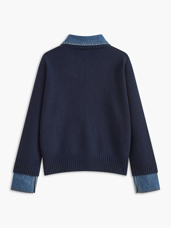 Veelzijdige damestrui met overhemdkraag, perfect voor een elegante casual of nette look. Combineert mode en comfort.