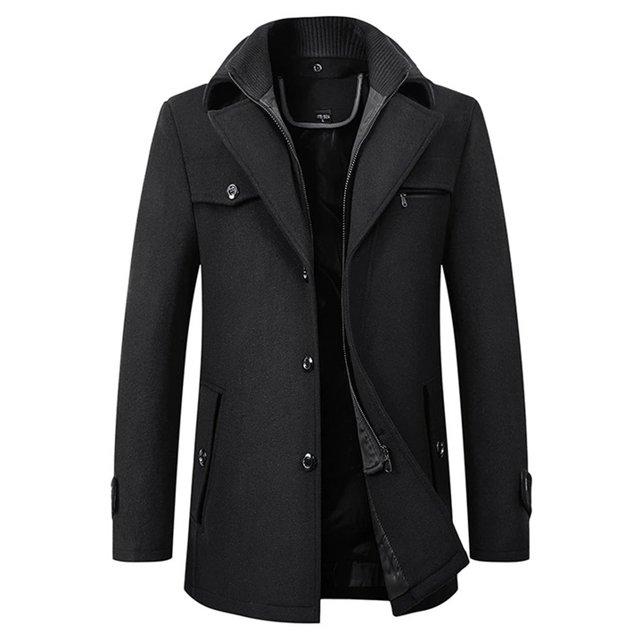 Elegante en warme heren wintermantel. Stijlvolle jas, perfecte outwear voor de moderne man.