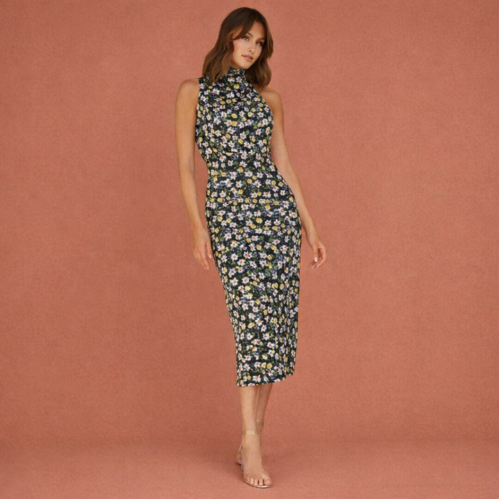 Tijdloze luxe damesjurk, gedrapeerde maxi jurk, perfect als avondjurk of galajurk voor elke speciale en feestelijke gelegenheid.
