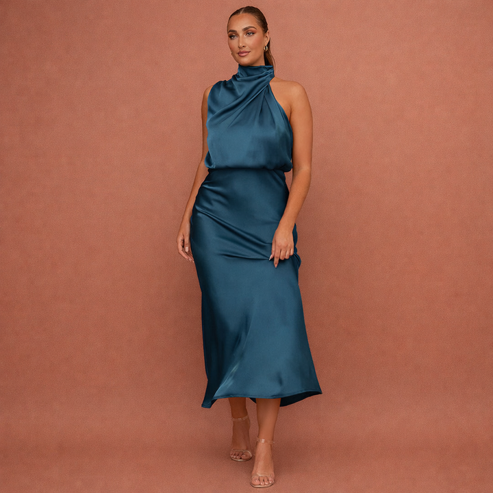 Formele galajurk voor dames, gedrapeerde maxi jurk met flatterende pasvorm, perfect als elegante avondjurk of feestjurk.